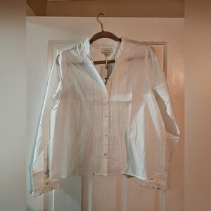 Lucky Brand Feminine White Button-Up Blouse